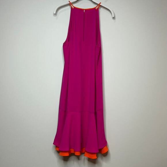 Diane Von Furstenberg Pink and Orange Kera Sleeveless Crepe Dress Size 6 - Picture 12 of 16